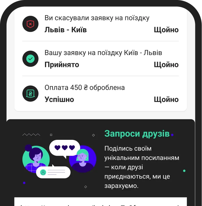 Додаток RideSafe — сповіщення та звернення щодо безпеки